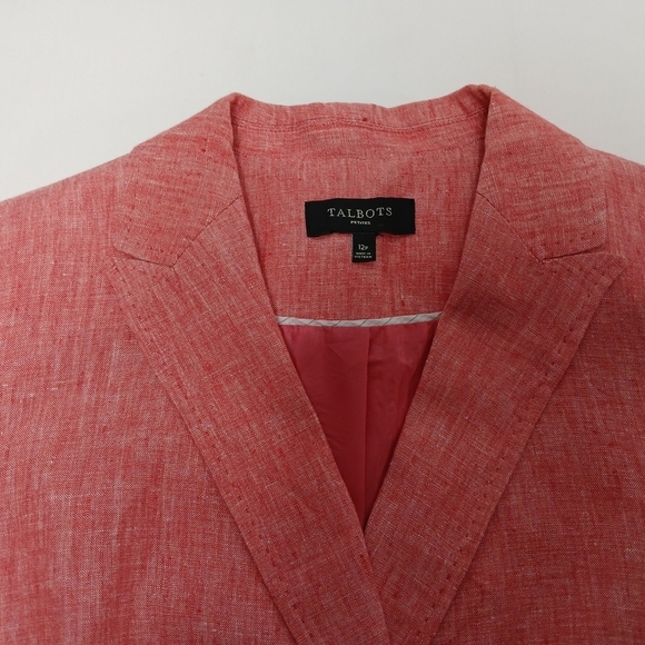 Talbots 100% Linen Double Button lined Ladies Blazer. Size 12 petite - Picture 5 of 10